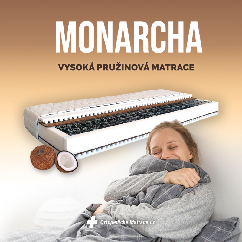 Vysoká pružinová matrace MONARCHA 200x160 cm Vysoká pružinová matrace MONARCHA 200x160 cm