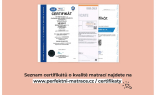 Atesty a certifikáty materiálů používaných k výrobě zdravotních matrací BENAB